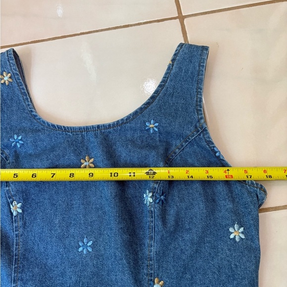 Vtg California Concepts Denim Floral Embroidered Sheath Dress. Size 11. EUC. Y2K - Picture 5 of 9